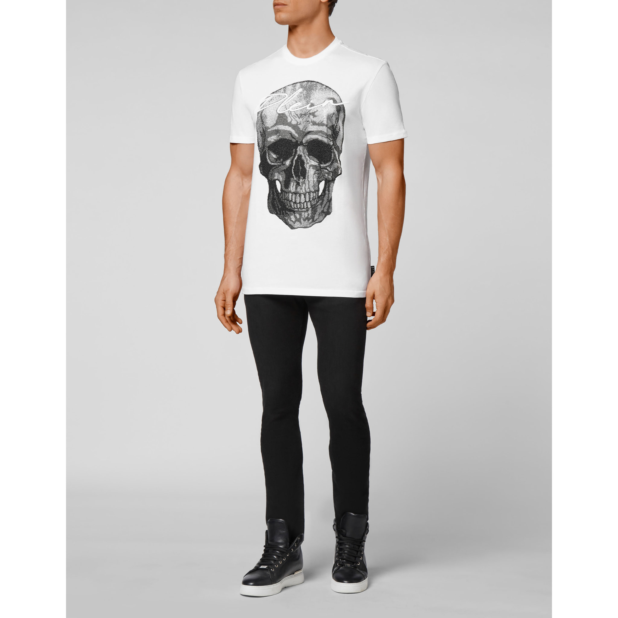 PHILIPP PLEIN T-Shirt Round Neck SKULL