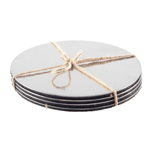 DESSOUS DE VERRE ARGENT 10X10CM - LOT DE 4