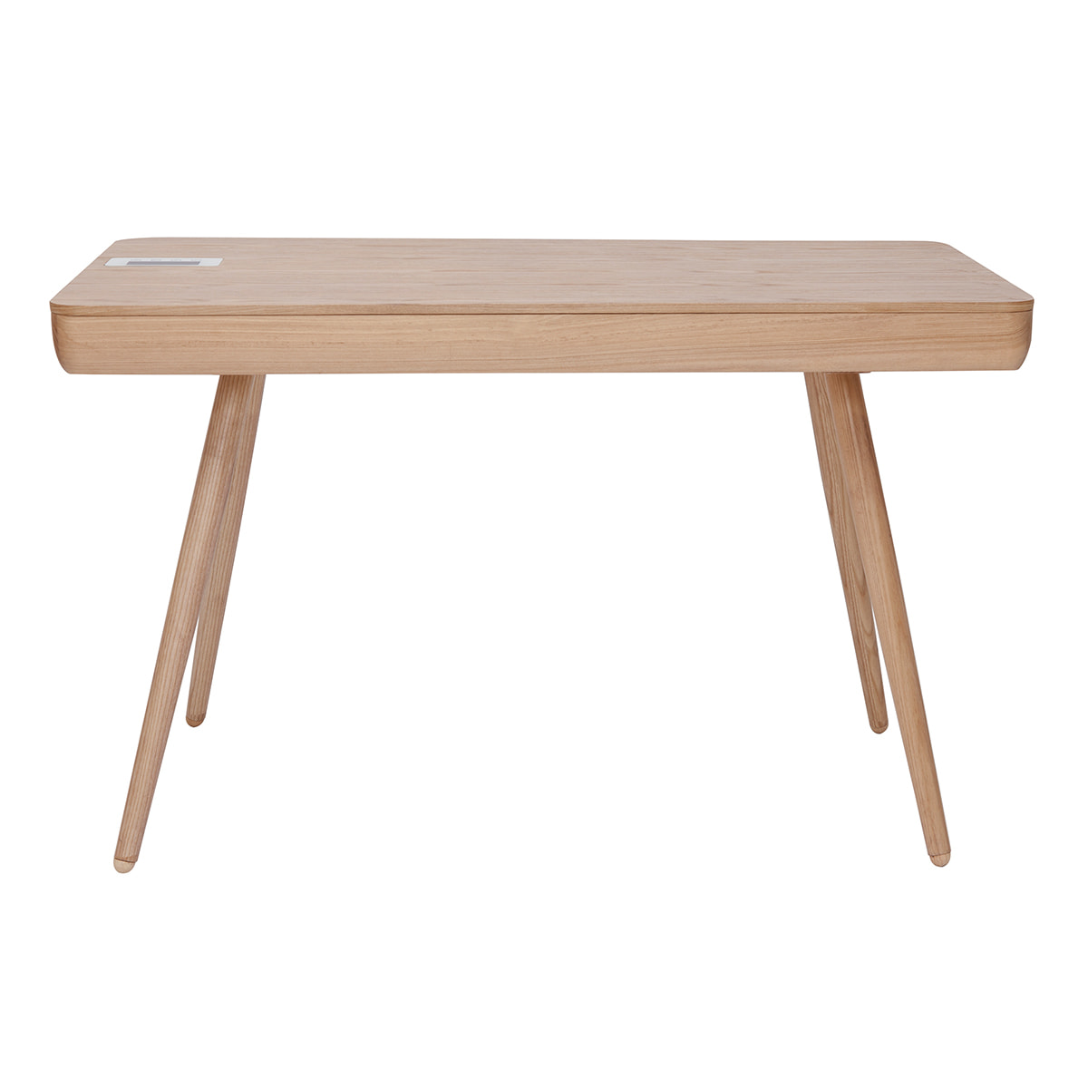 Bureau connecté multimédia  avec tiroir bois clair massif L120 cm CLEVER