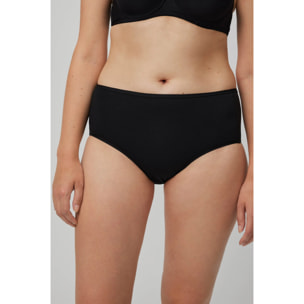 Confezione da 2 slip basico a vita alta in cotone nero