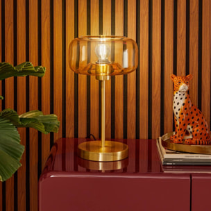 Lampe Ophia champignon H.35cm doré