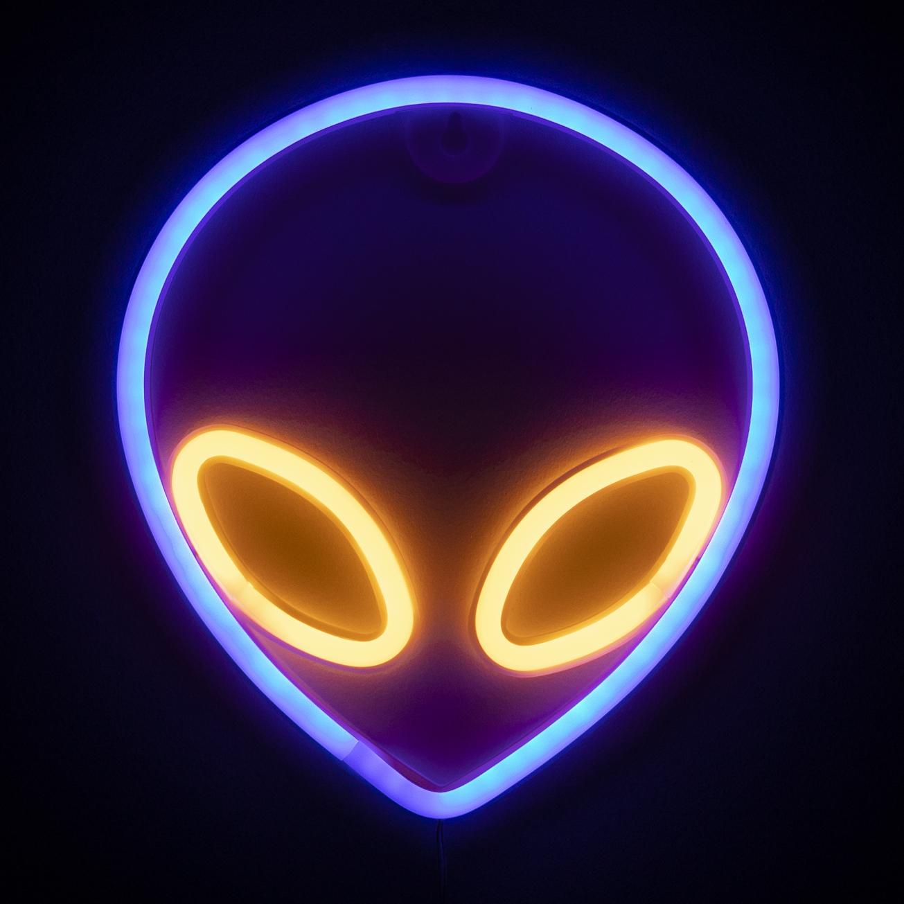 Pendente neon bicolore, design Alien Retro.