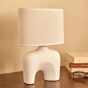 Lampe à poser champignon secteur Gaby blanc H31,5cm