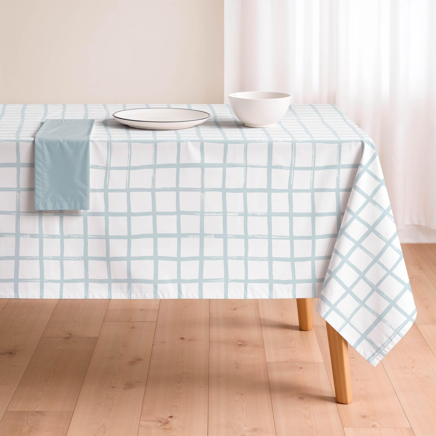 Nappe anti-taches LEONARDO BLEU - en 100 % coton