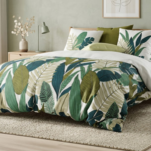 Parure housse de couette imprimé 100% coton - beleme - vert