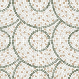 Papier peint mosaïque vert et beige