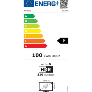 TV QLED HISENSE MiniLED 65U7KQ 2023