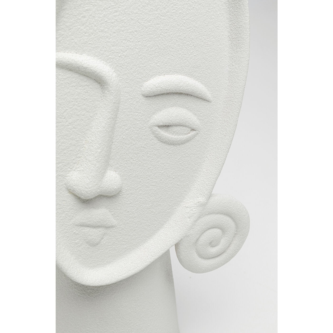 Vase visage bouclé blanc 29cm Kare Design