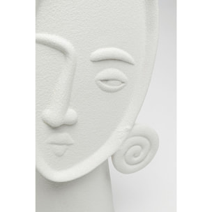 Vase visage bouclé blanc 29cm Kare Design
