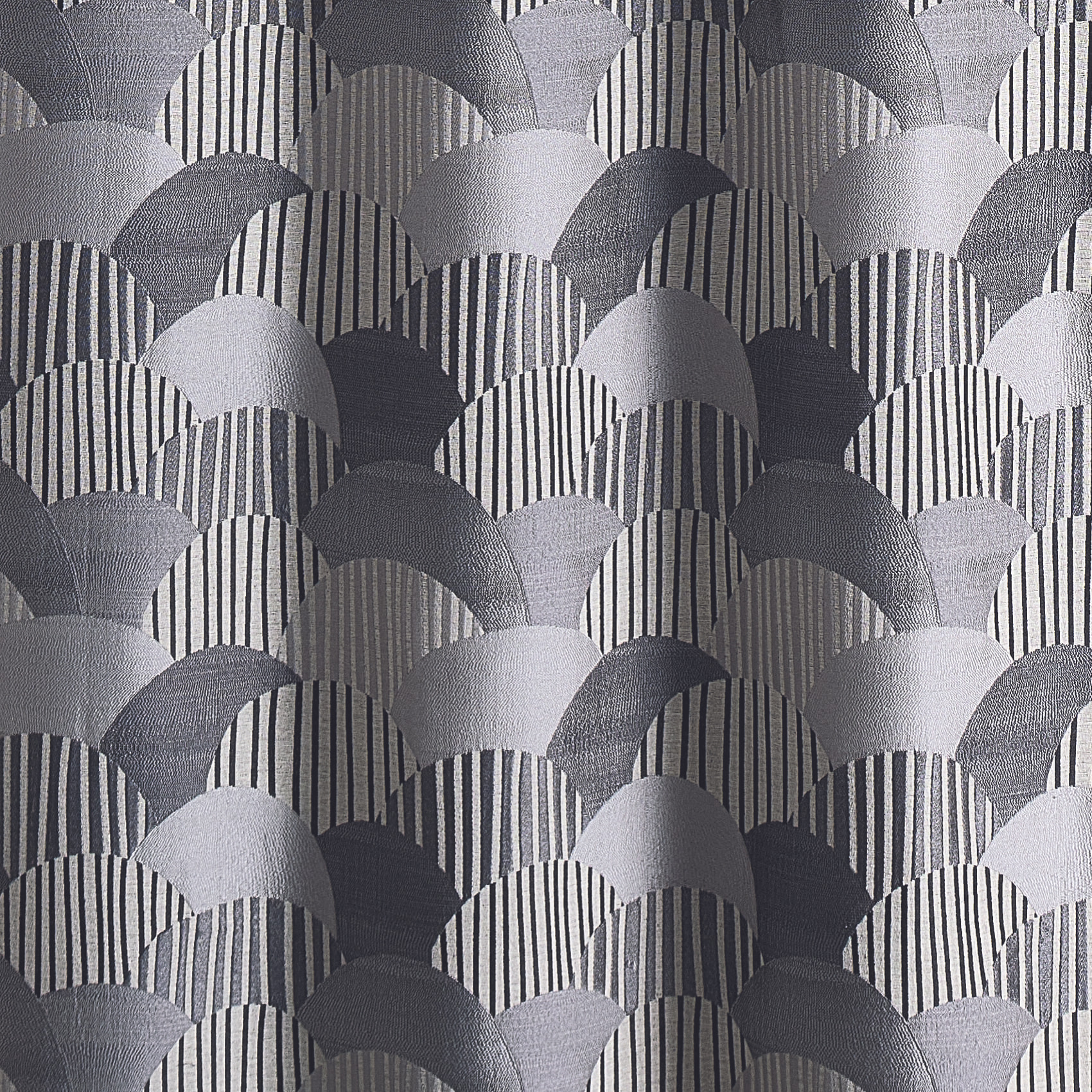 Rideau d'ameublement à jacquard arrondi - Gris clair