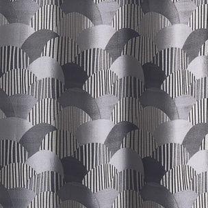 Rideau d'ameublement à jacquard arrondi - Gris clair