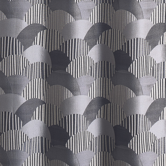 Rideau d'ameublement à jacquard arrondi - Gris clair