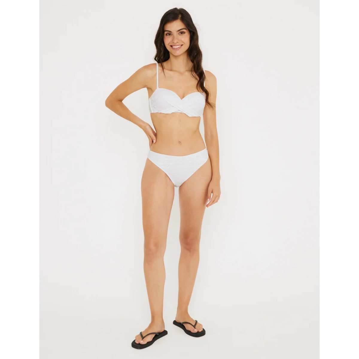 Top Bikini Bandeu Blanco - Bicela