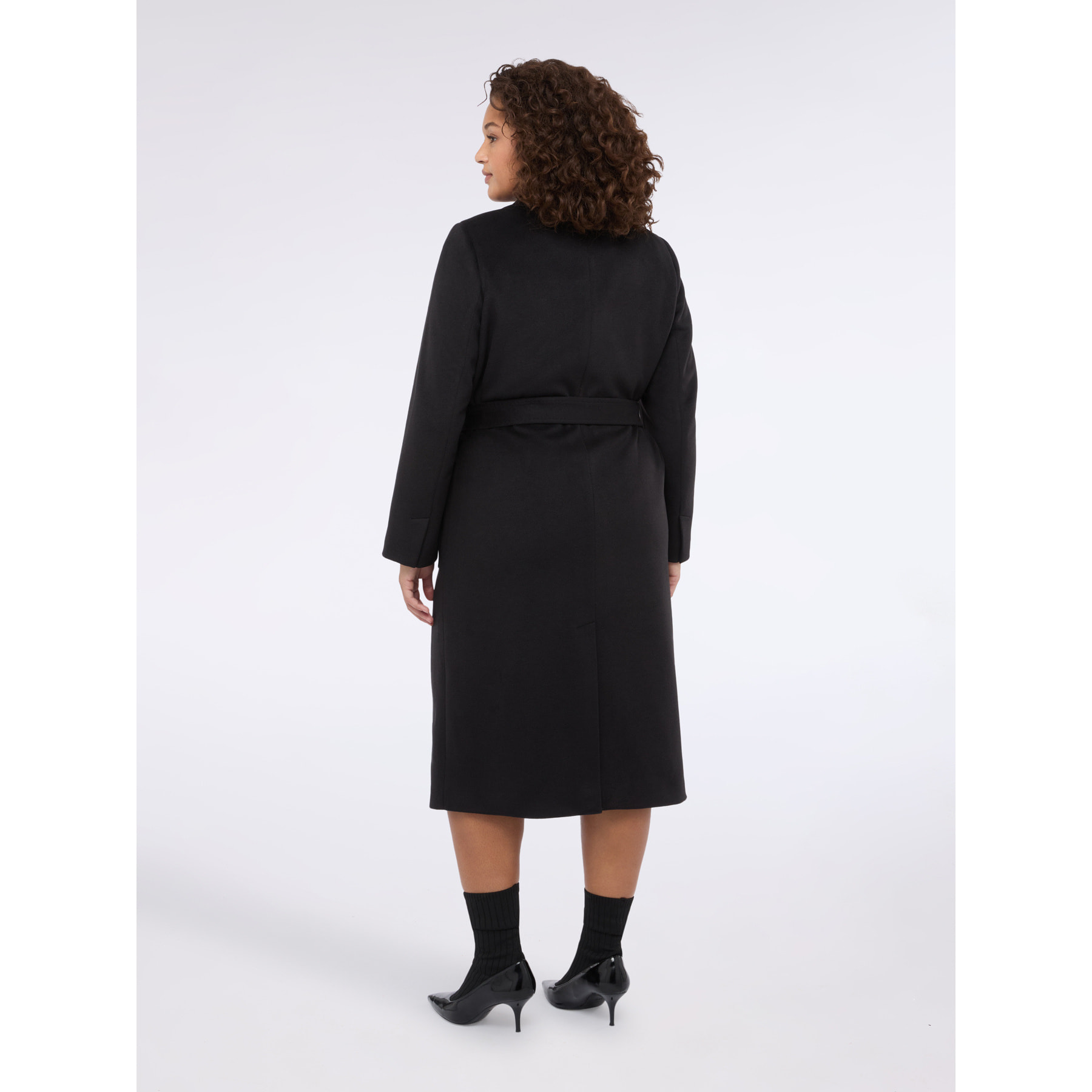 Fiorella Rubino - Cappotto lungo con cintura - Nero