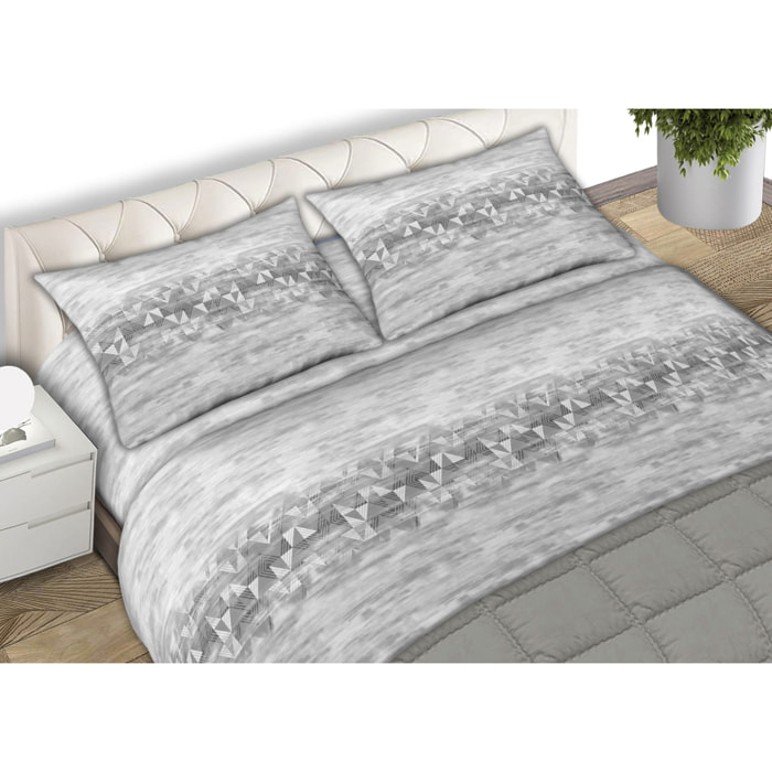 Completo Lenzuola 100% Cotone River Grigio