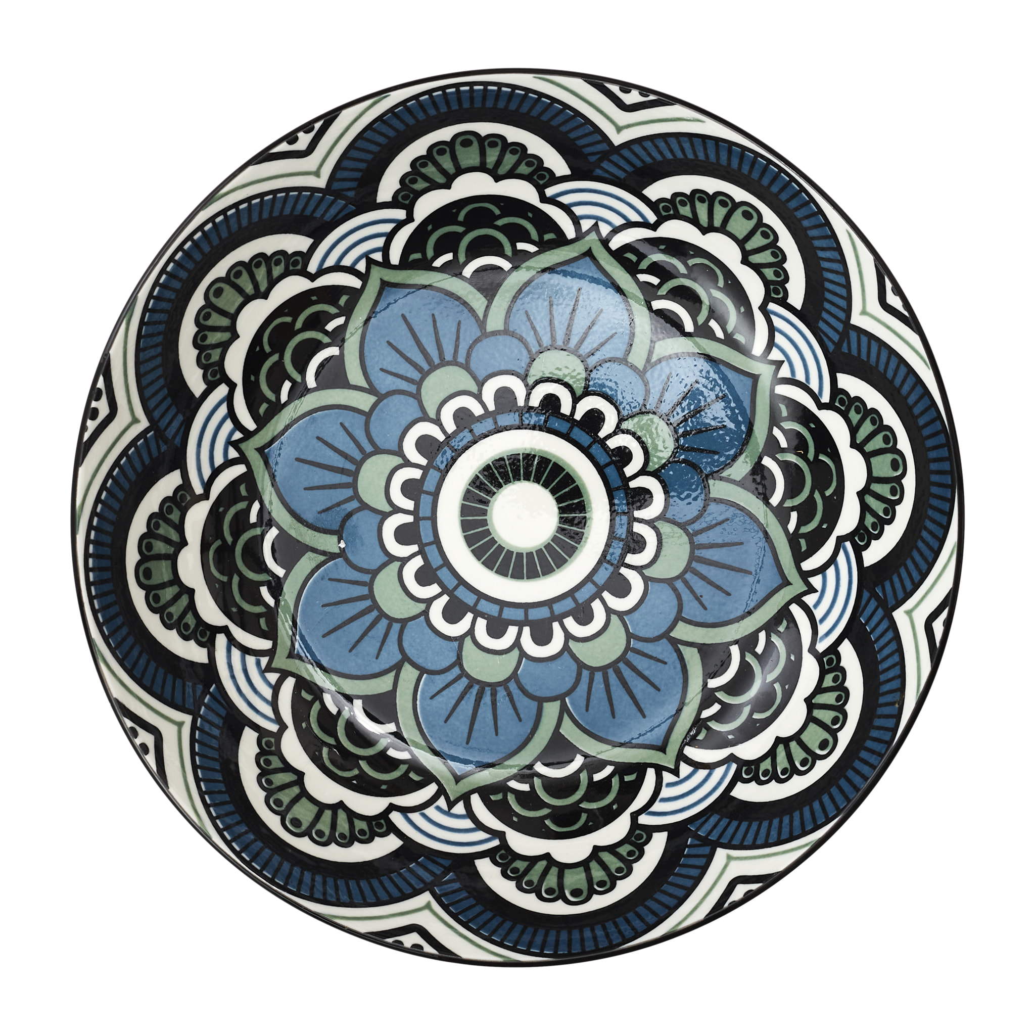 Assiette Mandala Creuse Bleu D20cm