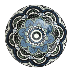 Assiette Mandala Creuse Bleu D20cm