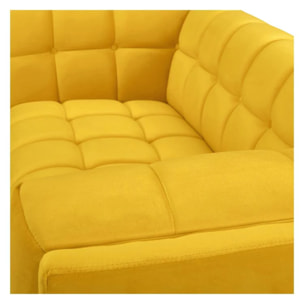 Canapé 2 places en velours jaune - Mona