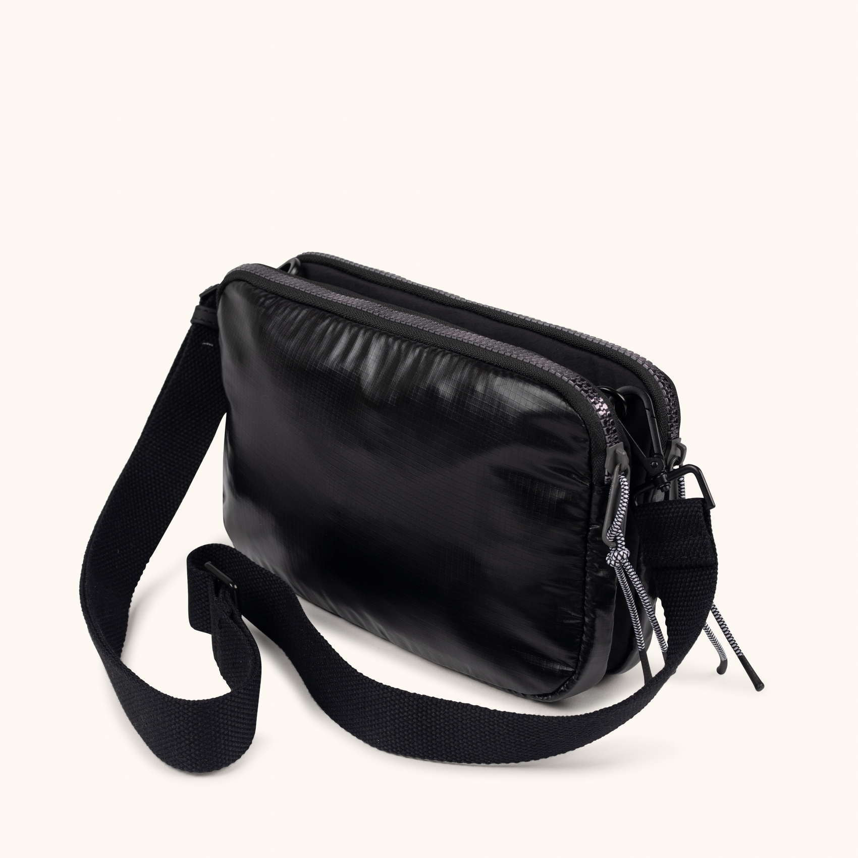 Bolso Bandolera Doble en Poliamida Reciclada DEEP RECYCLED CROSSBODY DOUBLE BLACK