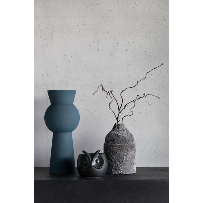 J-Line cache-pot Hibou - porcelaine - noir - small - Ø 11 cm