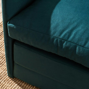 Canapé-lit d'appoint en tissu bleu lagon, 2 personnes ORURO