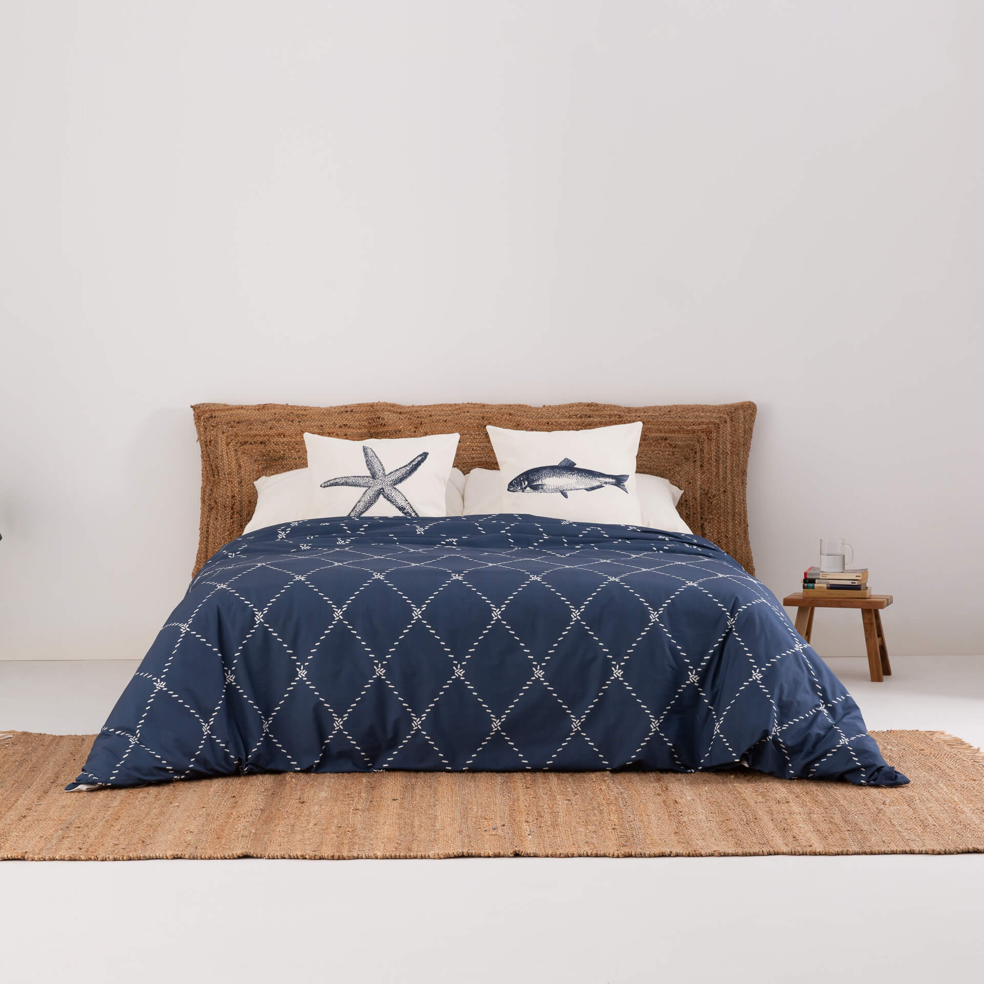 Housse de couette en 100% coton 157 fils Benicàssim Marine