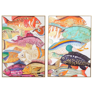 Tableaux Fish Meeting 40x50cm set de 2 Kare Design