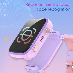 DAM Smartwatch Phone Infantil T45 4G Android 8.1. Conectividad GPS, WIFI, LBS. Reconocimiento facial. 4x1,5x4 Cm. Color: Rosa Claro