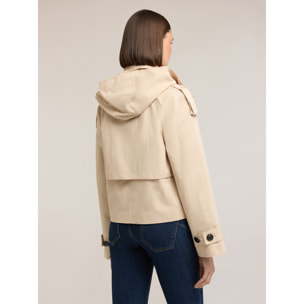 Motivi - Trench corto en gabardina mezcla de algodón - Beige
