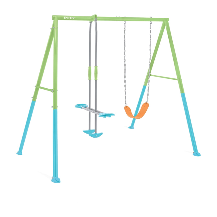 Intex Altalena Swing Set Colorata, Seggiolino e Dondolo, 249x249x203 cm
