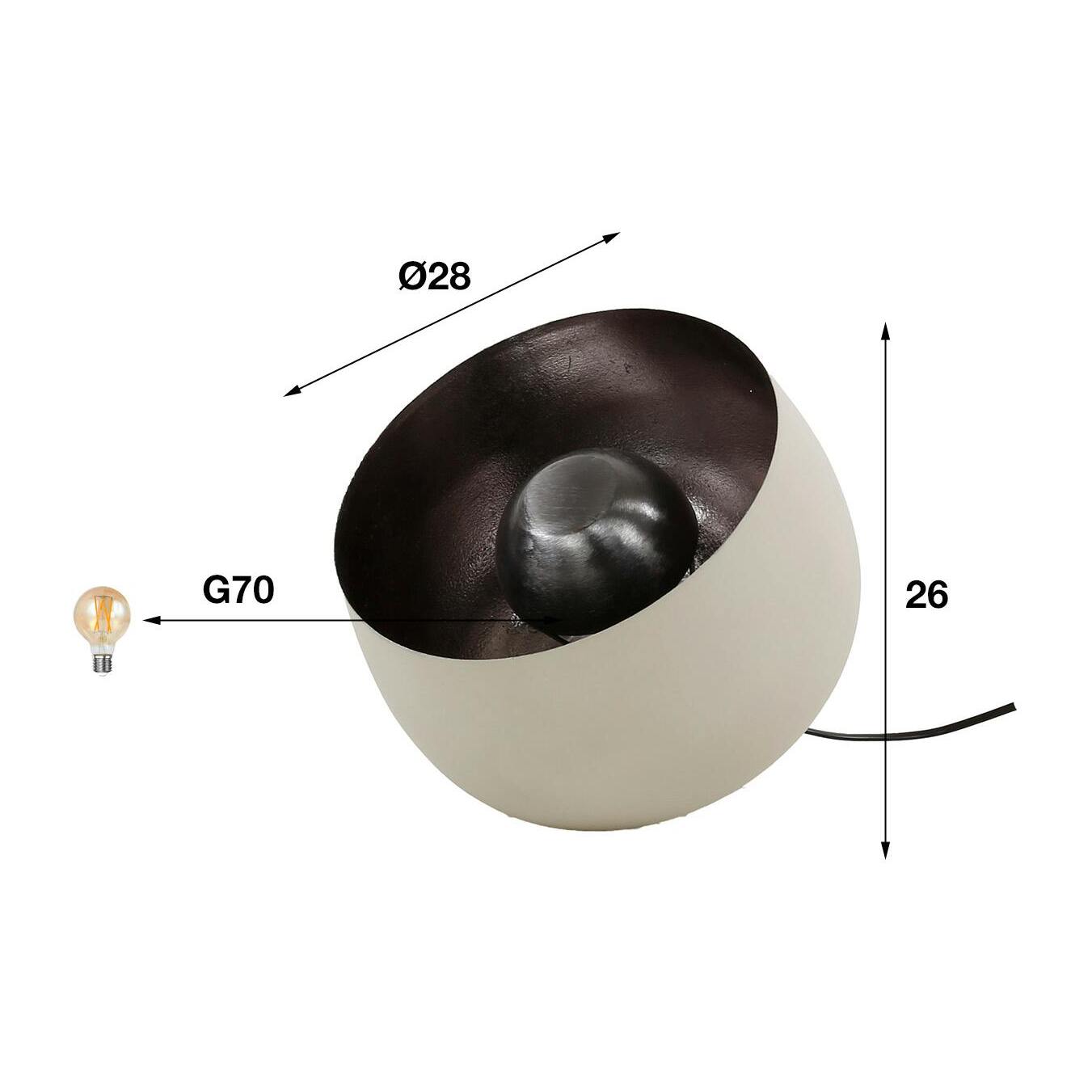 Lampe à poser cloche finition gris naturel ø 28 cm RALF