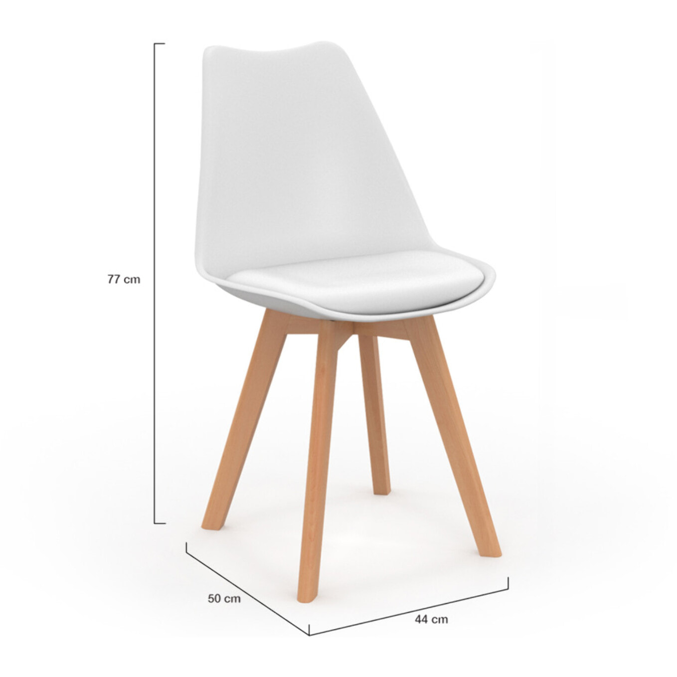 Chaises Nordia mix couleurs (blanc, gris , bleu et rose) - lot de 6