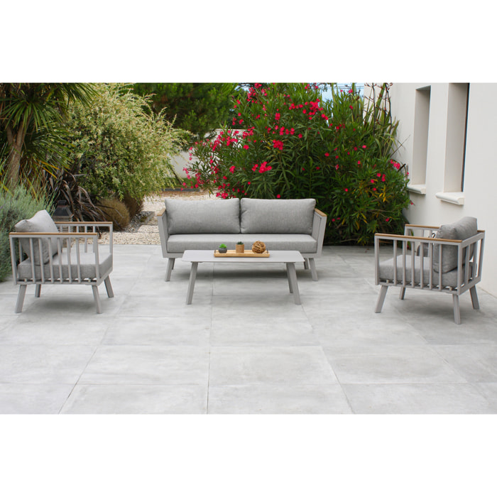 NAPOLI - Salon de jardin 5 places en aluminium