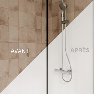 Pack 2 Panneaux Muraux en Aluminium Blanc 80+120x210cm + Profilés Noir - WALL'IT