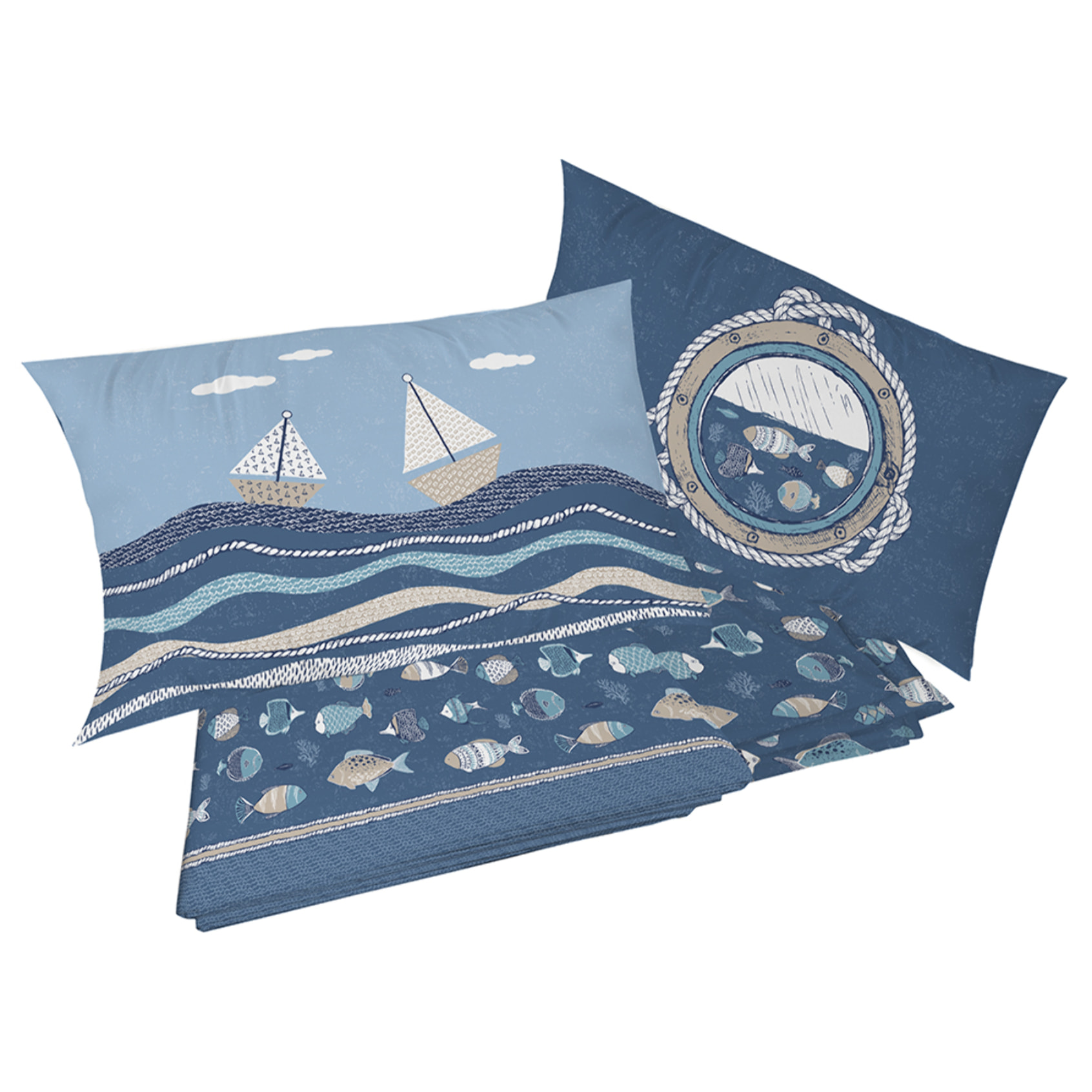 Completo letto oceano blu