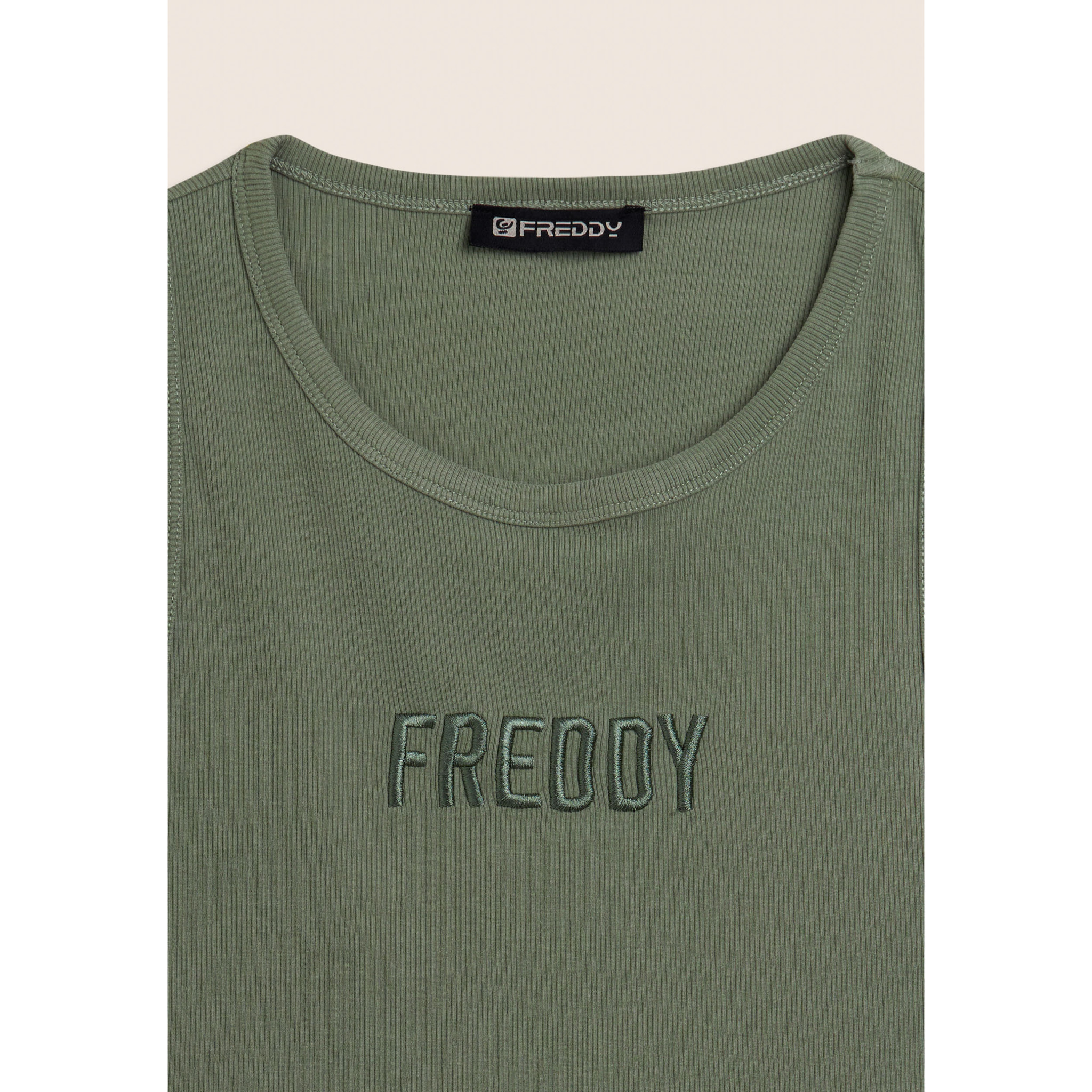 Canotta Cropped con logo FREDDY ricamato