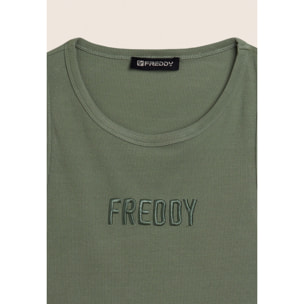 Canotta Cropped con logo FREDDY ricamato