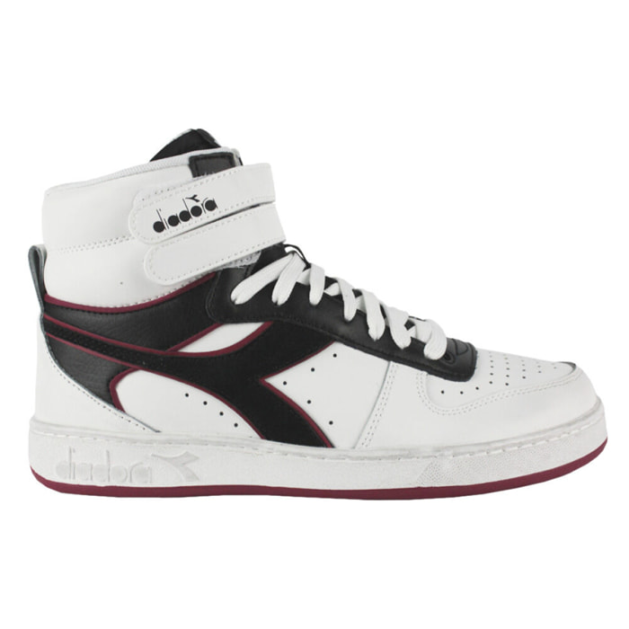 Zapatillas Sneaker para Hombre - DIADORA Magic basket mid icona leather 501.178566 01 C5019 White/Red granata