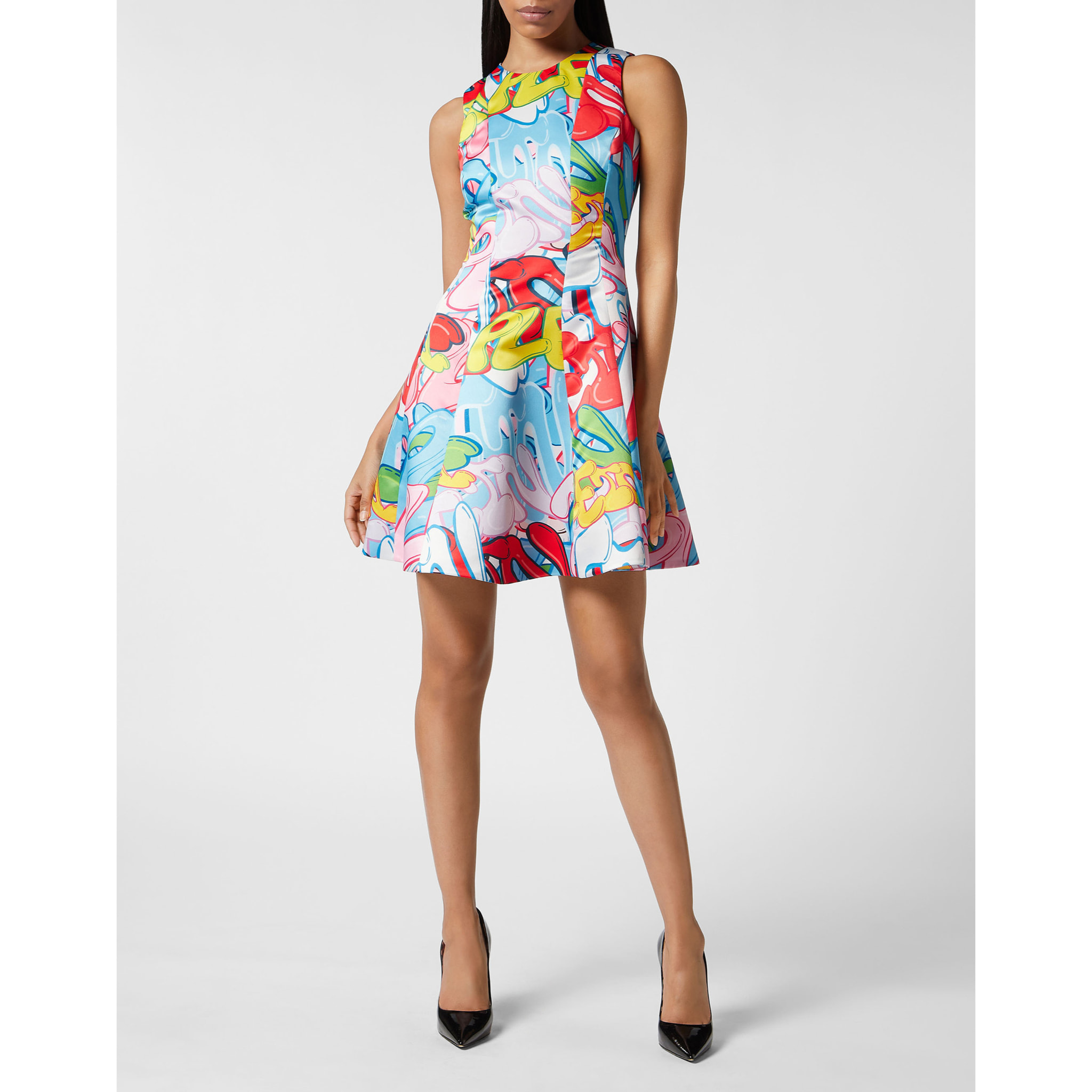 PHILIPP PLEIN Short Dress BOMBING GRAFFITI