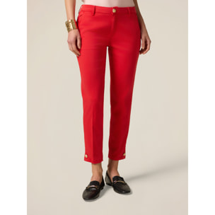 Oltre - Pantaloni chinos misto lyocell - Rosso