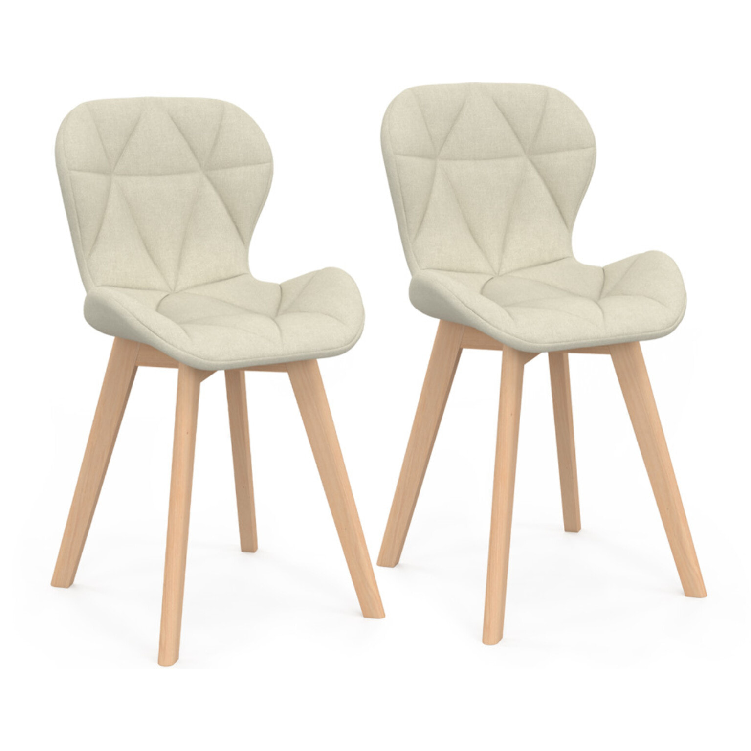 Chaises Gatsby en tissu et pieds bois