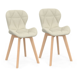 Chaises Gatsby en tissu et pieds bois