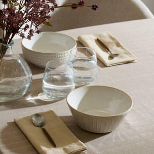 Bol motif lignes Camille D.16cm blanc