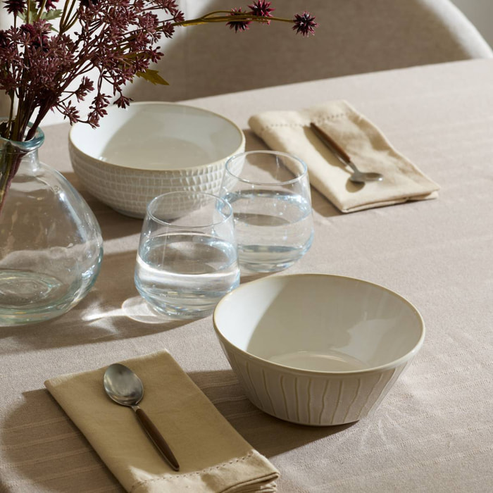 Bol motif lignes Camille D.16cm blanc