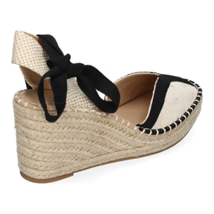 Sandalia de Mujer, Estilo Valenciana de Yute, Diseño Moderno, Detalles en la Pala