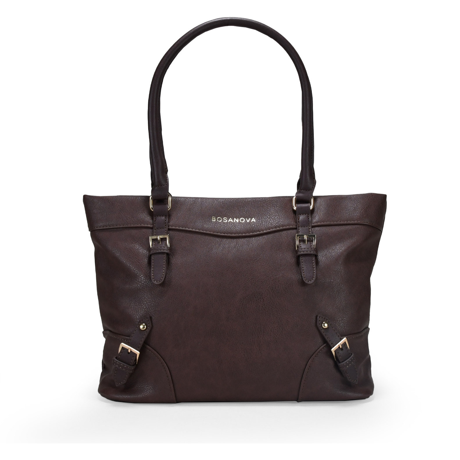 Bolso de hombro marrón para portátil