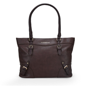 Bolso de hombro marrón para portátil