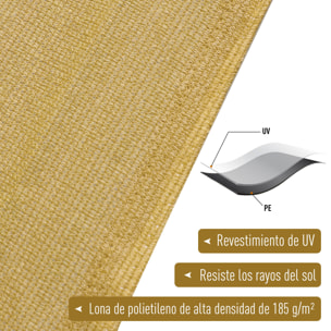 Toldo Vela cuadrado Protección UV de HDPE 4x6m Arena