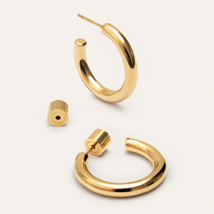 Pendientes Aro Nairobi Acero Baño Oro