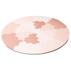 Alfombra infantil ROSE PLAYMAT redonda de espuma EVA diseño puzle rosa